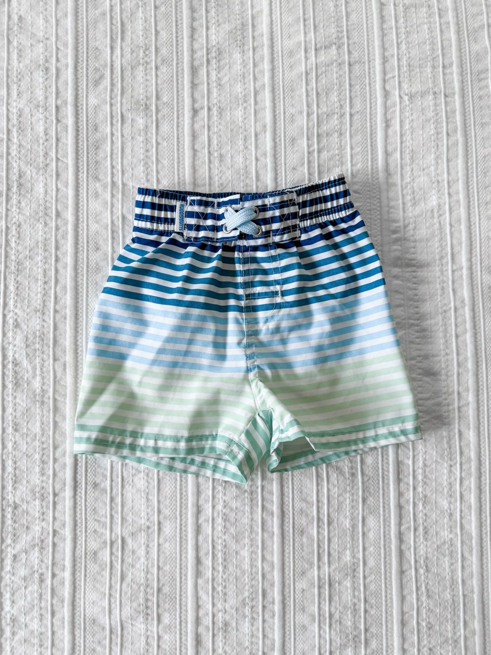 RuggedButts Baby Boy Coastal Stripe Swim Trunks 6-12M